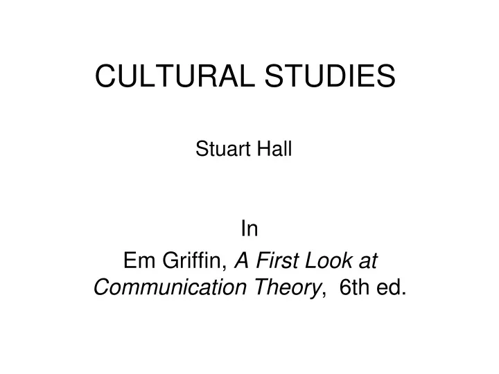 cultural studies