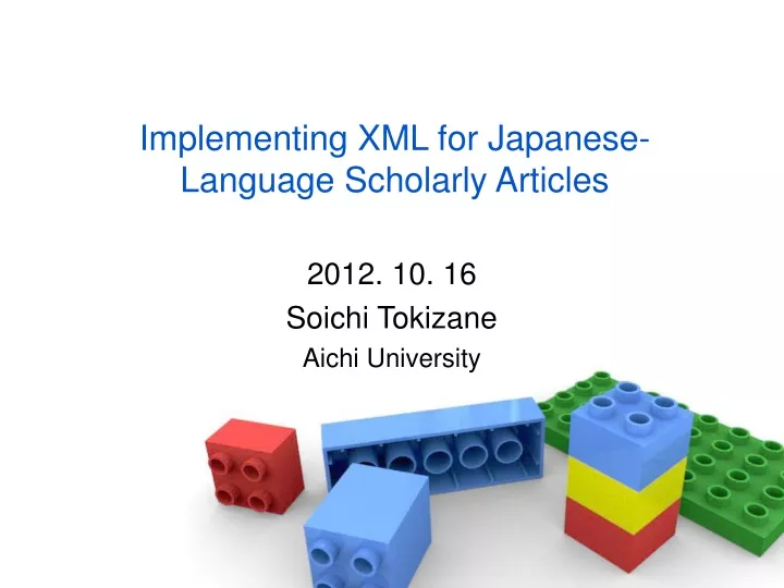 implementing xml for japanese language scholarly articles