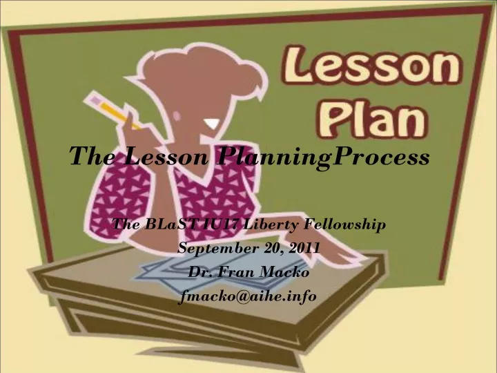 the lesson planningprocess