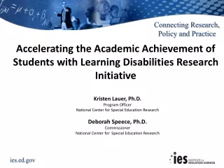 Accelerating the Academic Achievement of Students with Learning Disabilities Research Initiative