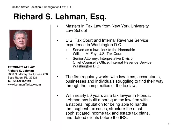 richard s lehman esq