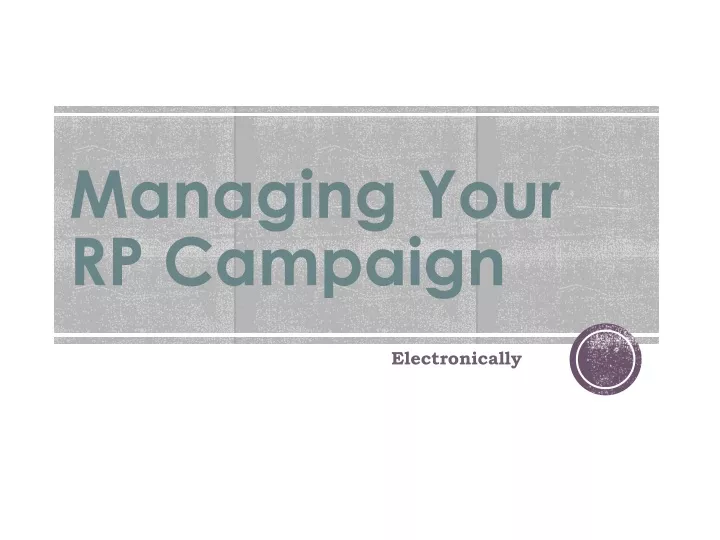 managing your rp campaign