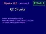 Mastering RC Circuits: Exam Review and Practice Questions - slide 1