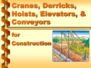 Cranes, Derricks, Hoists, Elevators, &amp; Conveyors for  Construction