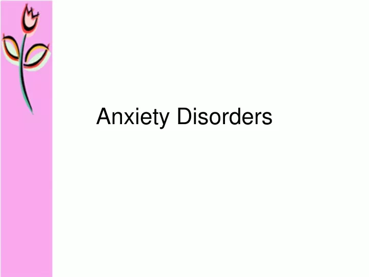 anxiety disorders