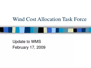 Wind Cost Allocation Task Force