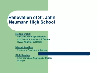 Renovation of St. John Neumann High School