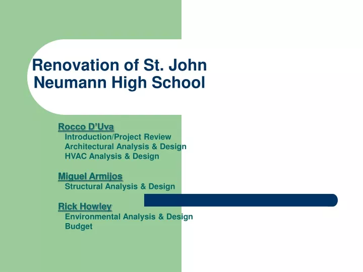 renovation of st john neumann high school