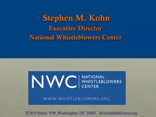 Stephen M. Kohn Executive Director  National Whistleblowers Center
