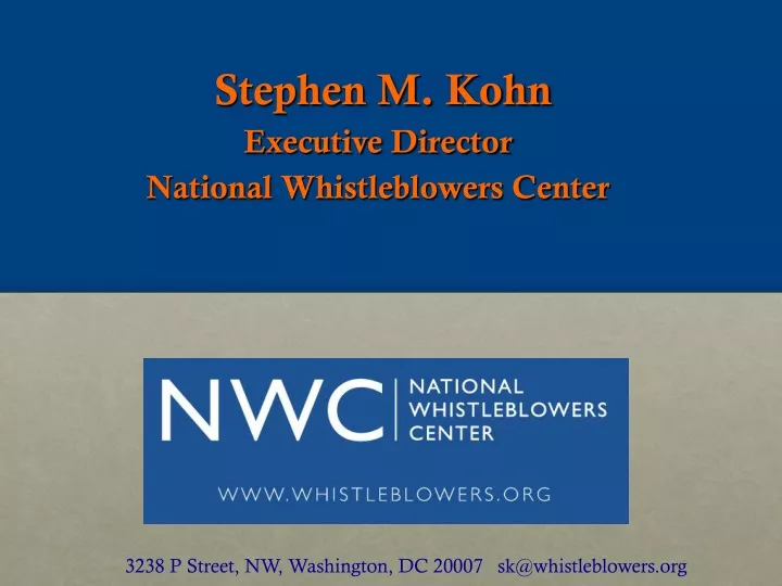 stephen m kohn executive director national whistleblowers center