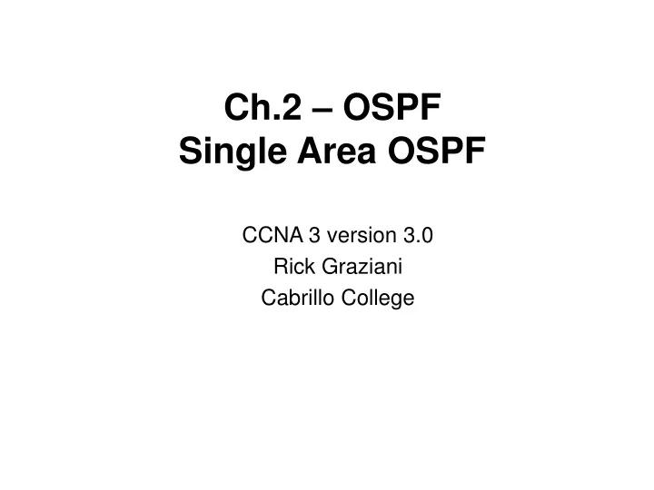 ch 2 ospf single area ospf