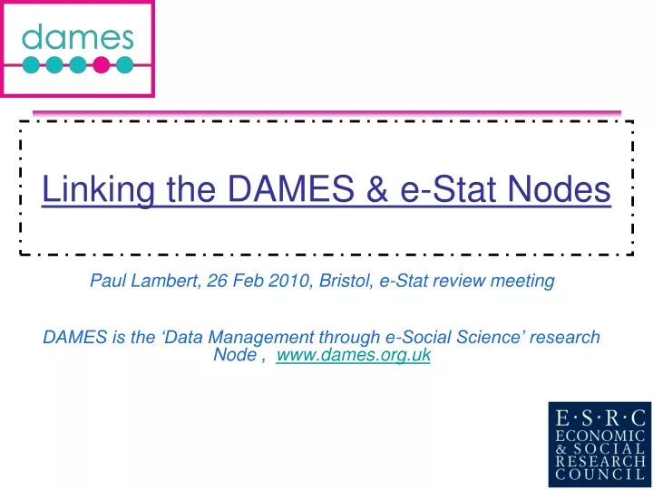 linking the dames e stat nodes