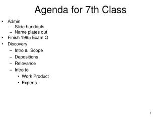 Agenda for 7th Class