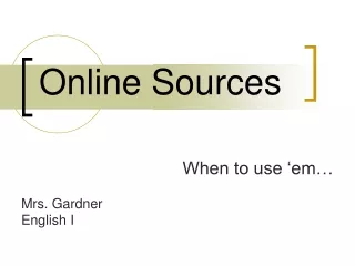 Online Sources