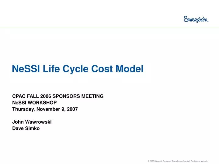 nessi life cycle cost model