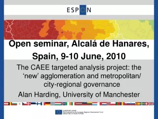 Open seminar,  Alcalá de Hanares, Spain,  9-10 June, 2010