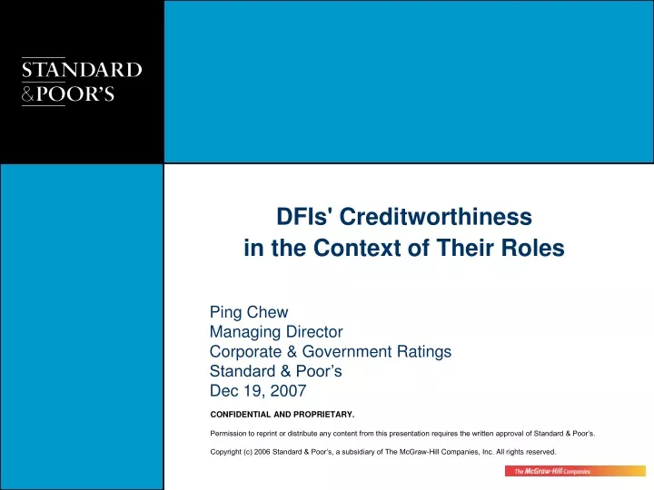 dfis creditworthiness in the context of their