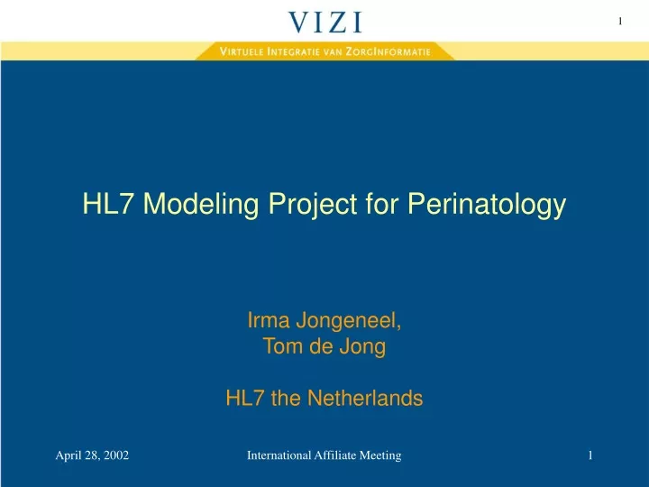 hl7 modeling project for perinatology