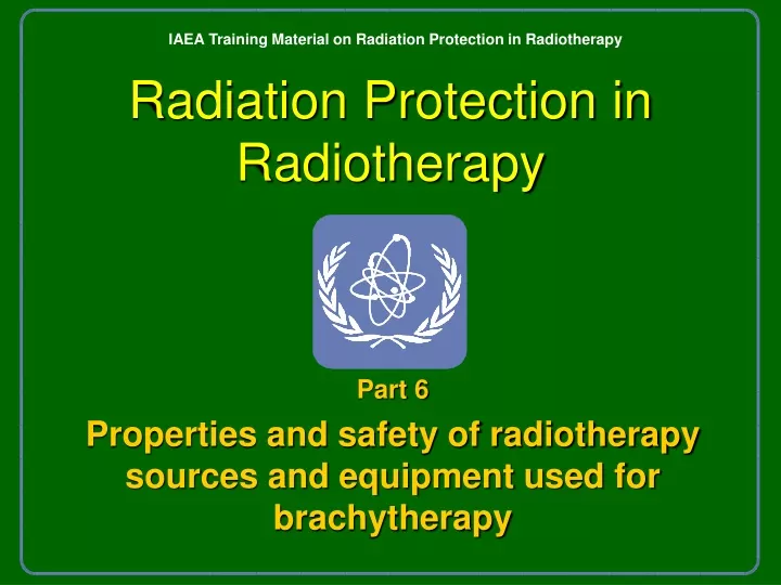 radiation protection in radiotherapy