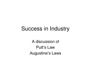Success in Industry