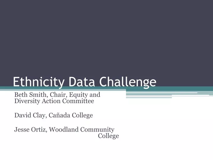 ethnicity data challenge