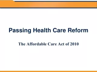 Passing Health Care Reform