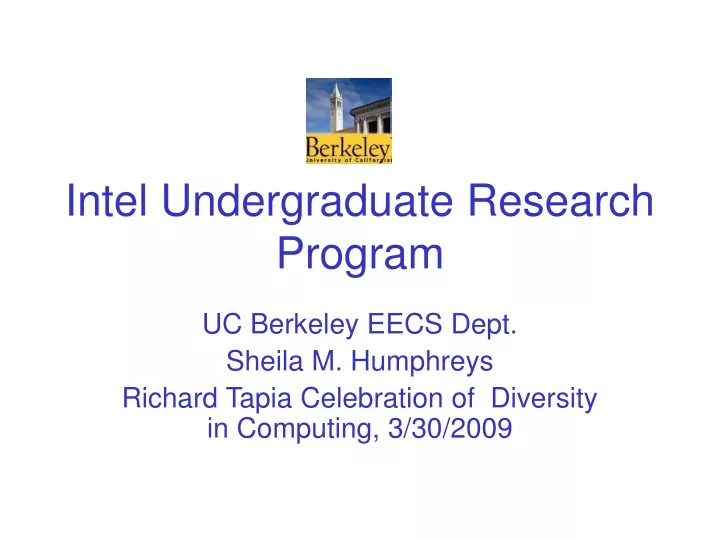 intel undergraduate research program
