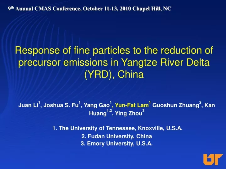 response of fine particles to the reduction of precursor emissions in yangtze river delta yrd china
