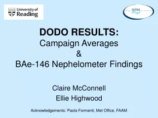 DODO RESULTS: Campaign Averages &amp; BAe-146 Nephelometer Findings