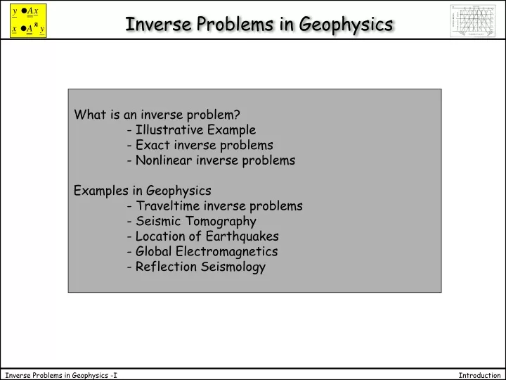 inverse problems in geophysics