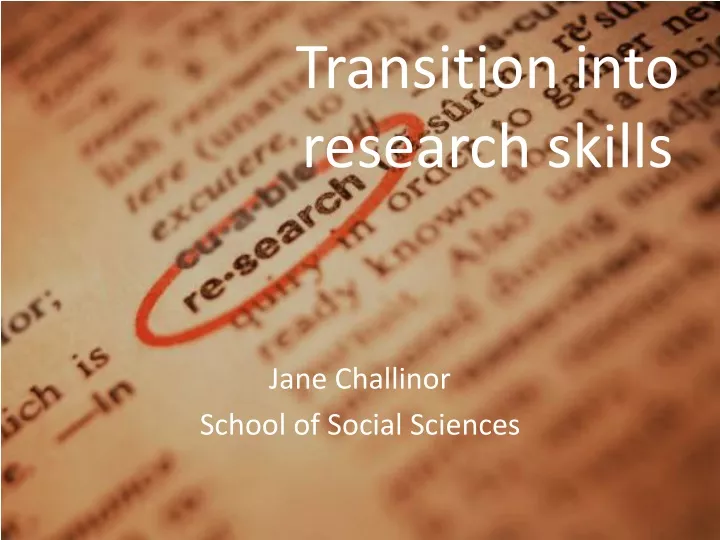 transition into research skills