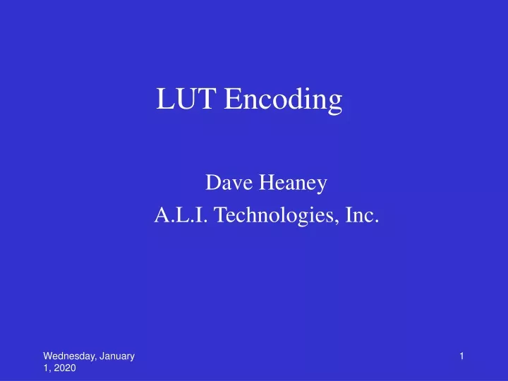 lut encoding