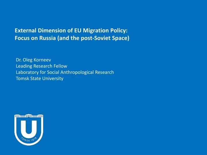 external dimension of eu migration policy focus