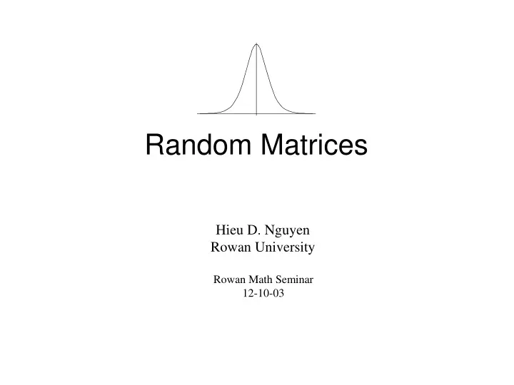 random matrices