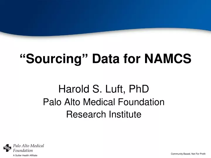 sourcing data for namcs