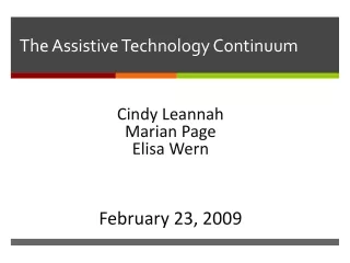 The Assistive Technology Continuum