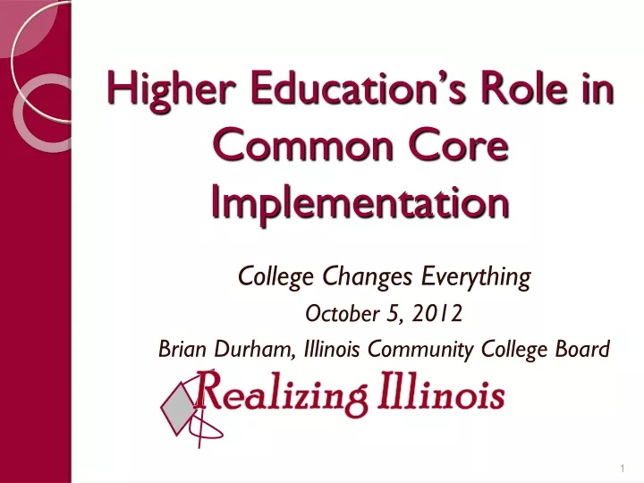 higher education s role in common core implementation