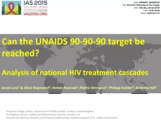 Can the UNAIDS 90-90-90 target be reached?  Analysis of national HIV treatment cascades