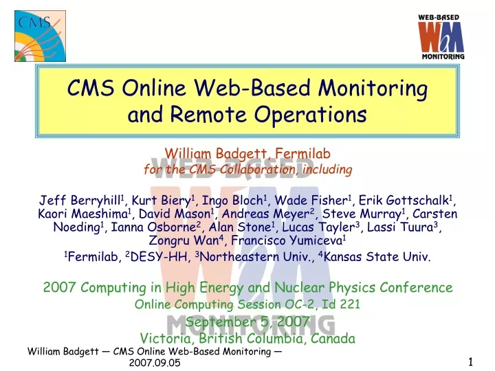 cms online web based monitoring and remote operations