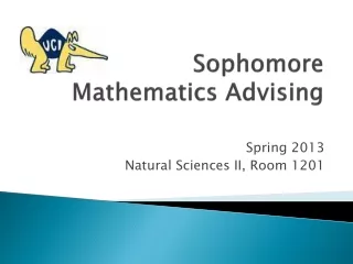 Sophomore  Mathematics Advising