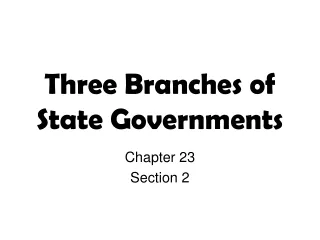 Three Branches of State Governments