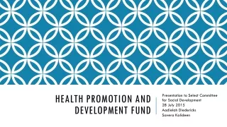 Health Promotion and Development Fund
