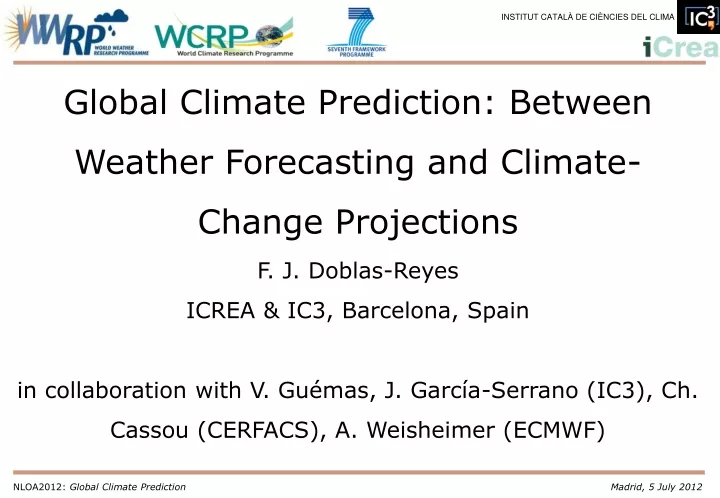 global climate prediction between weather