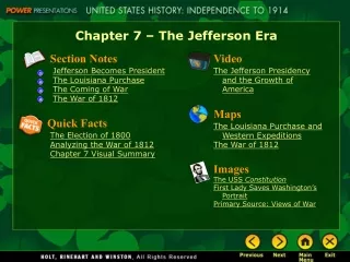 Chapter 7 – The Jefferson Era