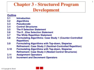 Chapter 3 - Structured Program Development