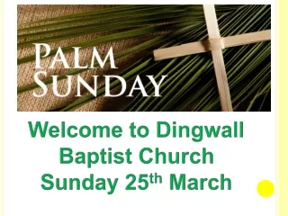 Welcome to Dingwall Baptist Church Sunday 25 th  March