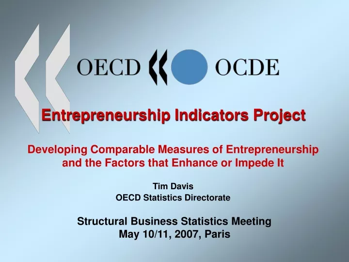 entrepreneurship indicators project developing
