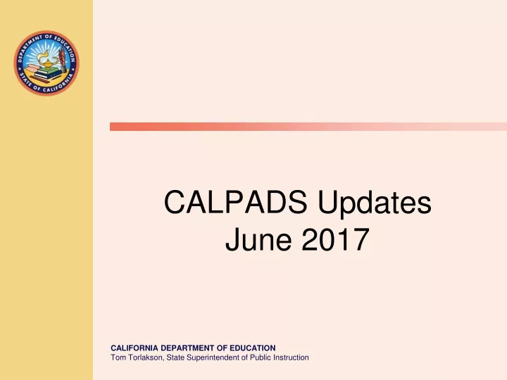 calpads updates june 2017