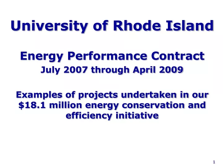 university of rhode island energy performance