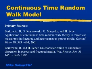 Continuous Time Random Walk Model